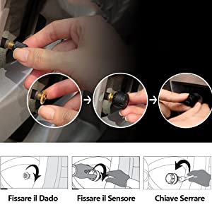 LEIDIMUS TPMS Solare Sistema di Monitoraggio della Pressione, con 4 Sensori Esterni LCD Visualizzazione in Tempo Reale E di Funzione di Allarme per Piccolo Camper Auto SUV MPV (0-8bar/0-116 Psi) 4 Marca: LEIDIMUS