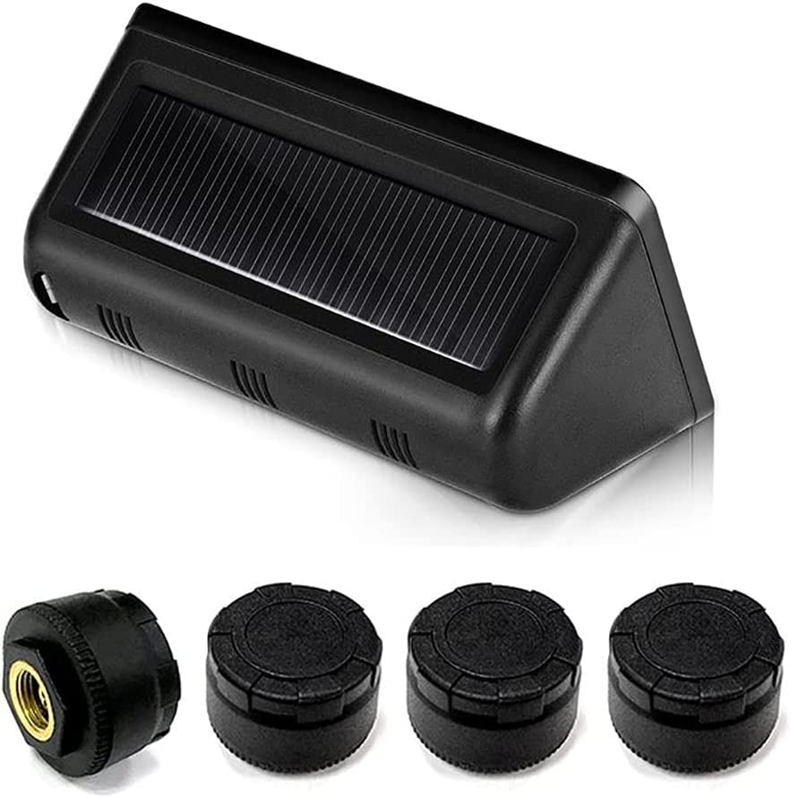 LEIDIMUS TPMS Solare Sistema di Monitoraggio della Pressione, con 4 Sensori Esterni LCD Visualizzazione in Tempo Reale E di Funzione di Allarme per Piccolo Camper Auto SUV MPV (0-8bar/0-116 Psi) 4 Marca: LEIDIMUS