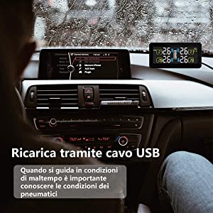 LEIDIMUS TPMS Solare Sistema di Monitoraggio della Pressione, con 4 Sensori Esterni LCD Visualizzazione in Tempo Reale E di Funzione di Allarme per Piccolo Camper Auto SUV MPV (0-8bar/0-116 Psi) 4 Marca: LEIDIMUS