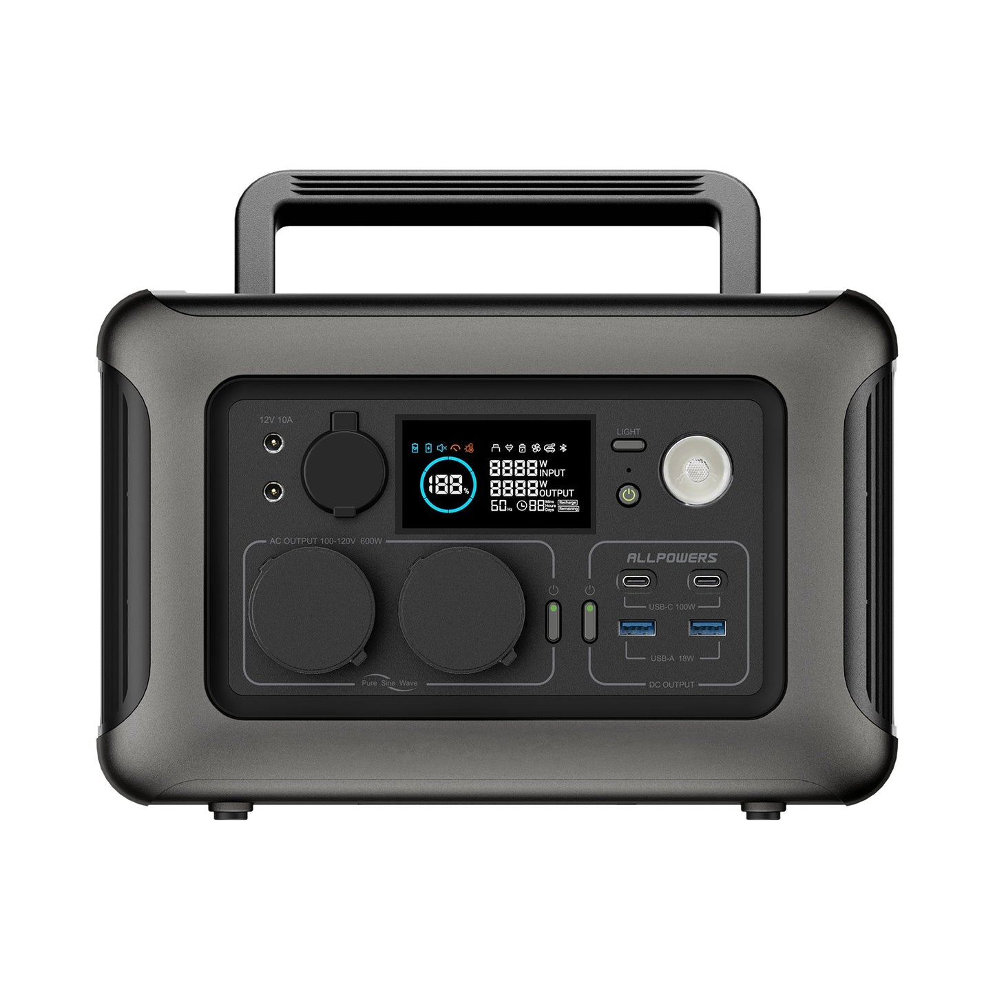 ALLPOWERS R600 Stazione di alimentazione portatile 600W 299Wh Batteria LiFeP04