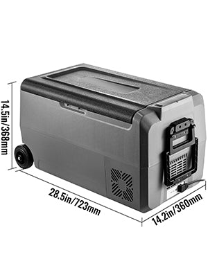 VEVOR Frigoriferi Auto per Viaggi Picnic, 36 L Frigoriferi Portatile Elettrico, 45 W Mini Frigo Auto all'Aperto Campeggio, Grigio e Nero Frigo Freezer Elettrico Portatile da Campeggio in Plastica ABS