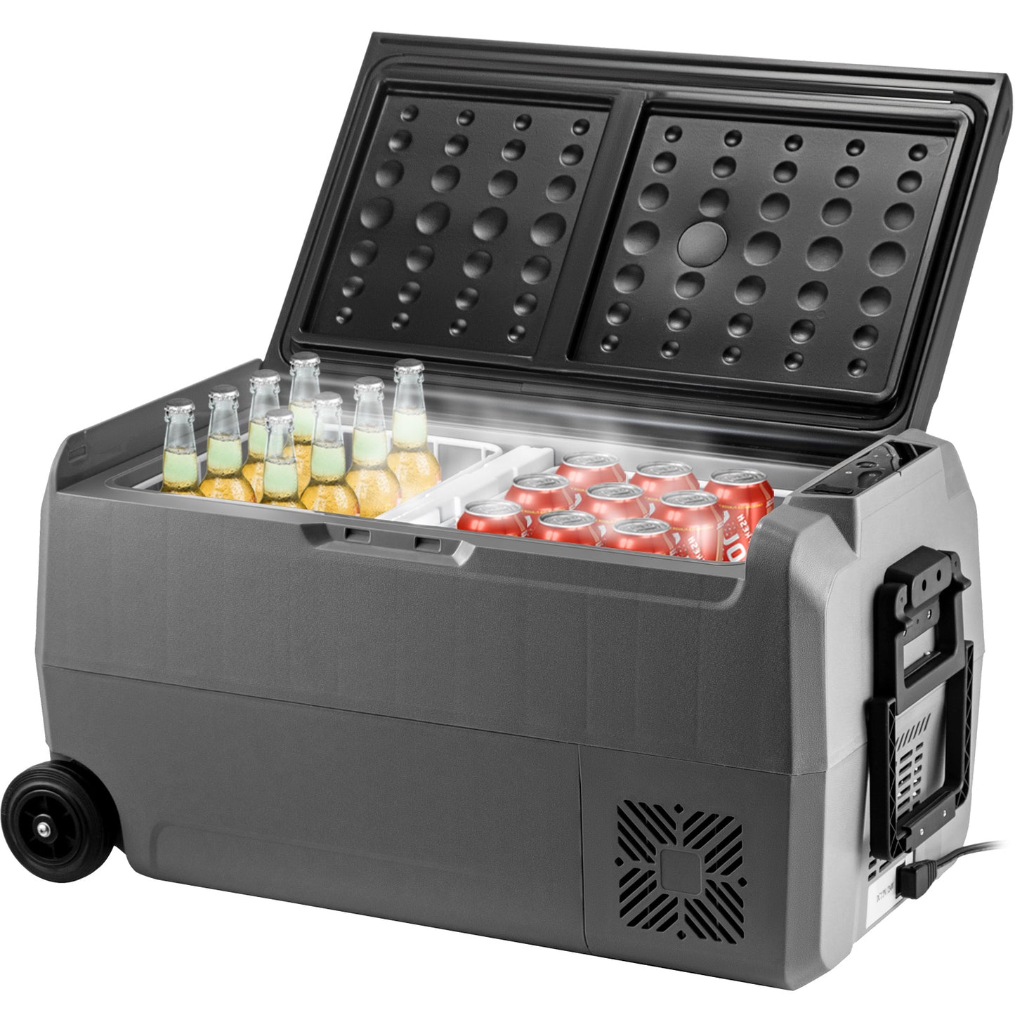 VEVOR Frigoriferi Auto per Viaggi Picnic, 36 L Frigoriferi Portatile Elettrico, 45 W Mini Frigo Auto all'Aperto Campeggio, Grigio e Nero Frigo Freezer Elettrico Portatile da Campeggio in Plastica ABS