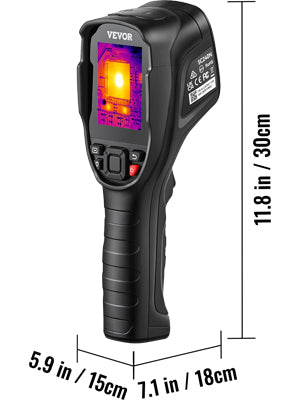 VEVOR Macchinetta Termocamera a Infrarossi Portatile Risoluzione IR da 240 x 180 Pixel Sensibilità Termica 40 mK, Termocamera Corporea Infrarossi Portatile con Scheda SD 16 GB Temperatura -20℃ a 350℃