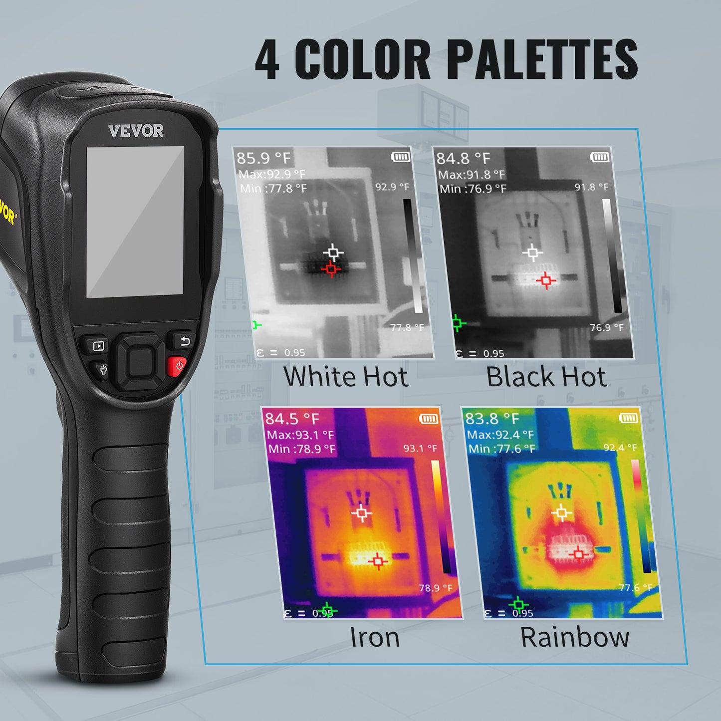 VEVOR Macchinetta Termocamera a Infrarossi Portatile Risoluzione IR da 240 x 180 Pixel Sensibilità Termica 40 mK, Termocamera Corporea Infrarossi Portatile con Scheda SD 16 GB Temperatura -20℃ a 350℃