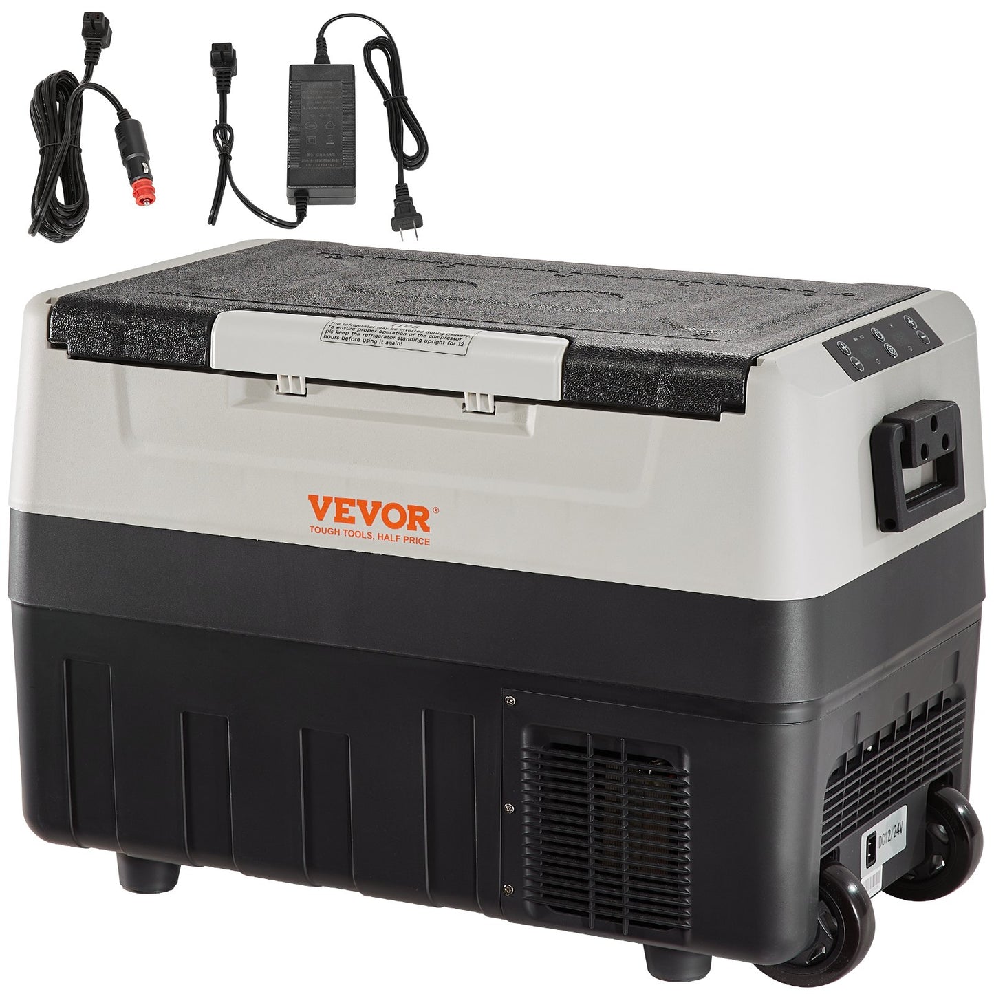 VEVOR NUOVO Frigorifero per Auto, 35 Litr Frigo Compressore Congelatore Portatile Elettrico per Campeggio, con Ruote, a Doppia Zona, 0,6kW.h Da -20°C a 10°C Regolabile Frigo Termico per Auto Camion Barca