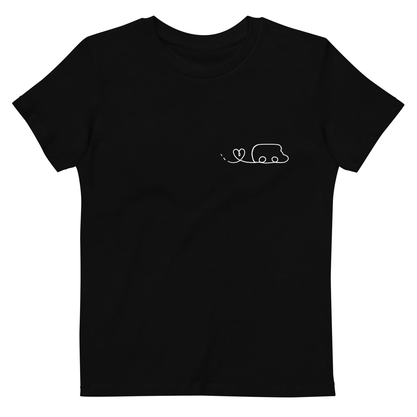 T-shirt in cotone organico per bambini stampa bianca