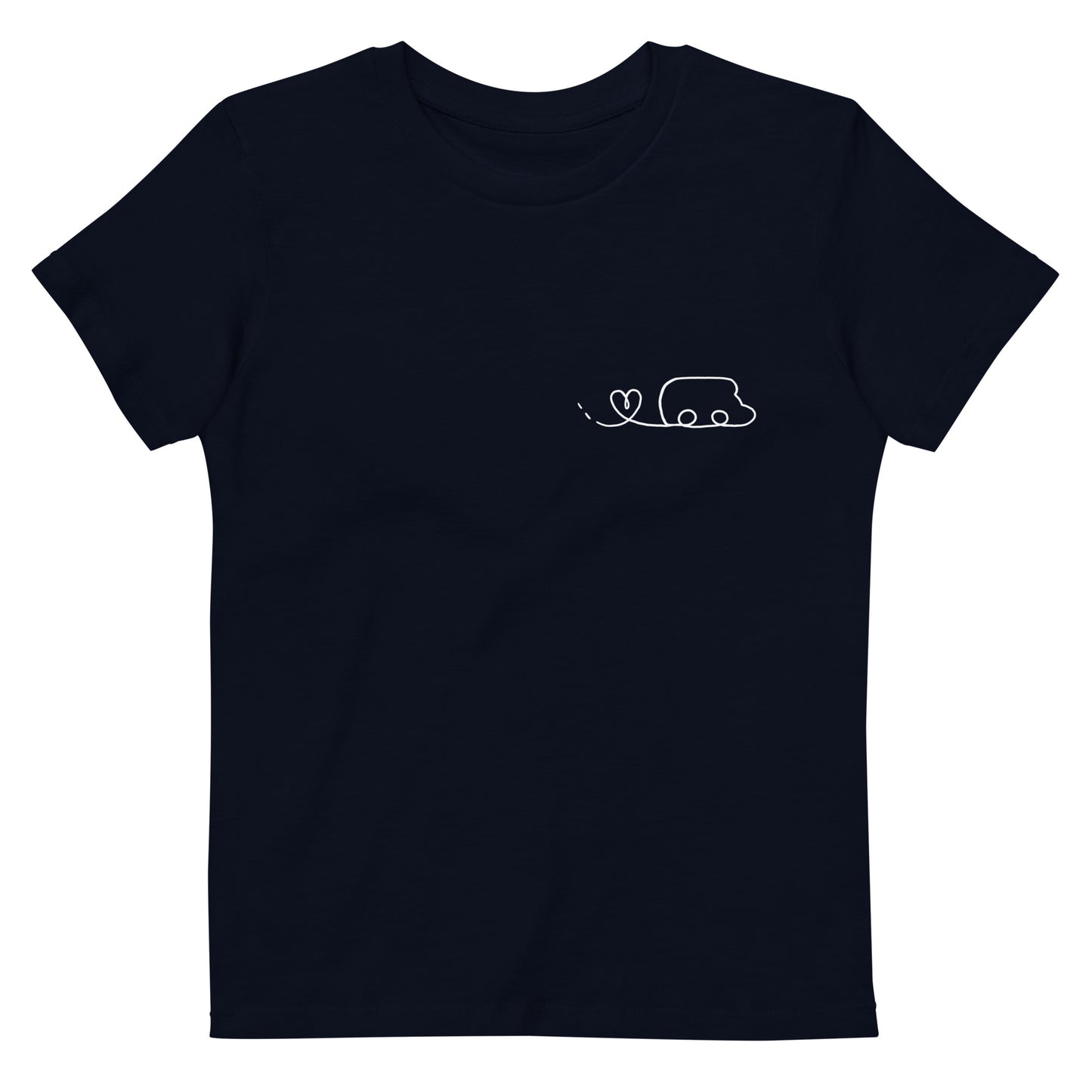 T-shirt in cotone organico per bambini stampa bianca