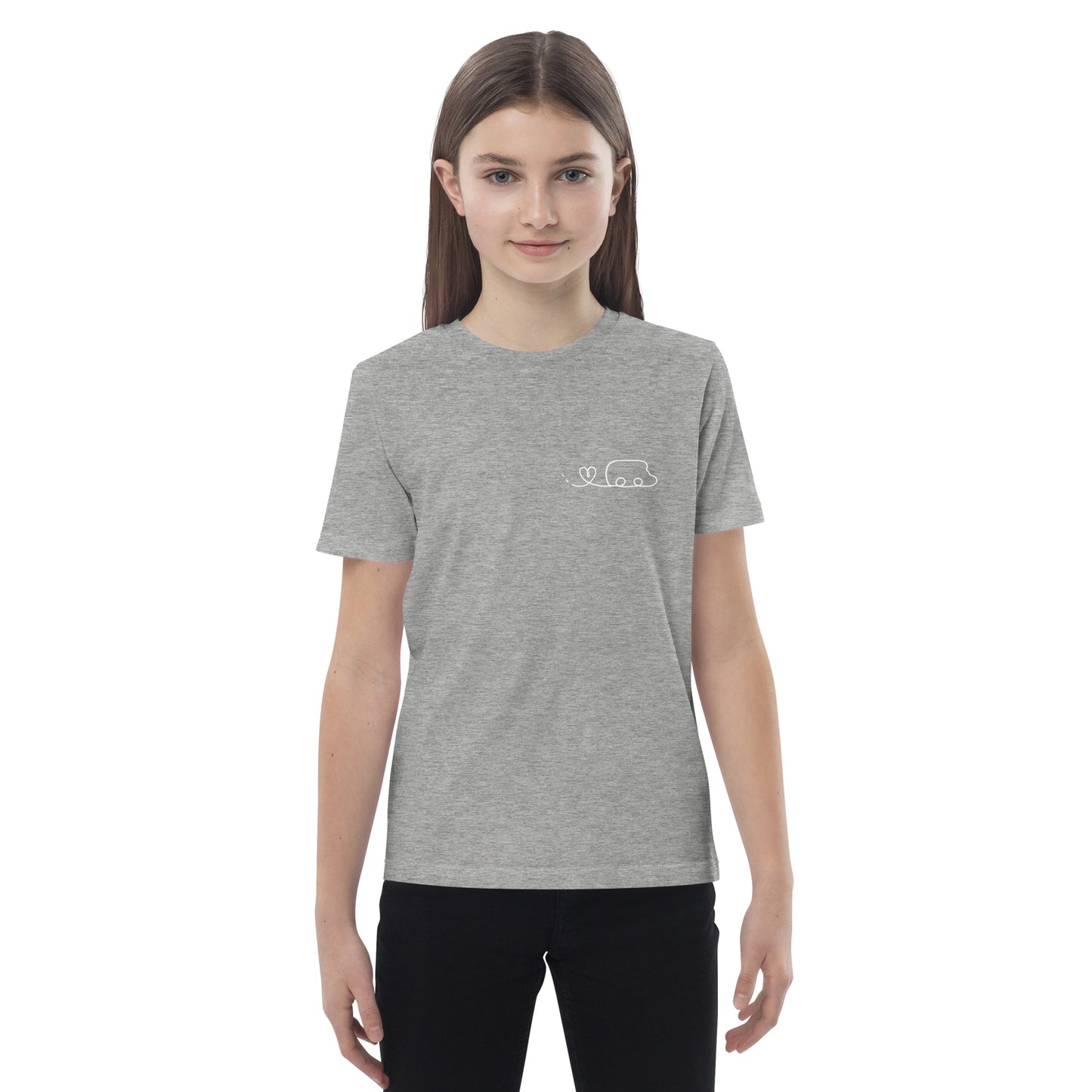 T-shirt in cotone organico per bambini stampa bianca