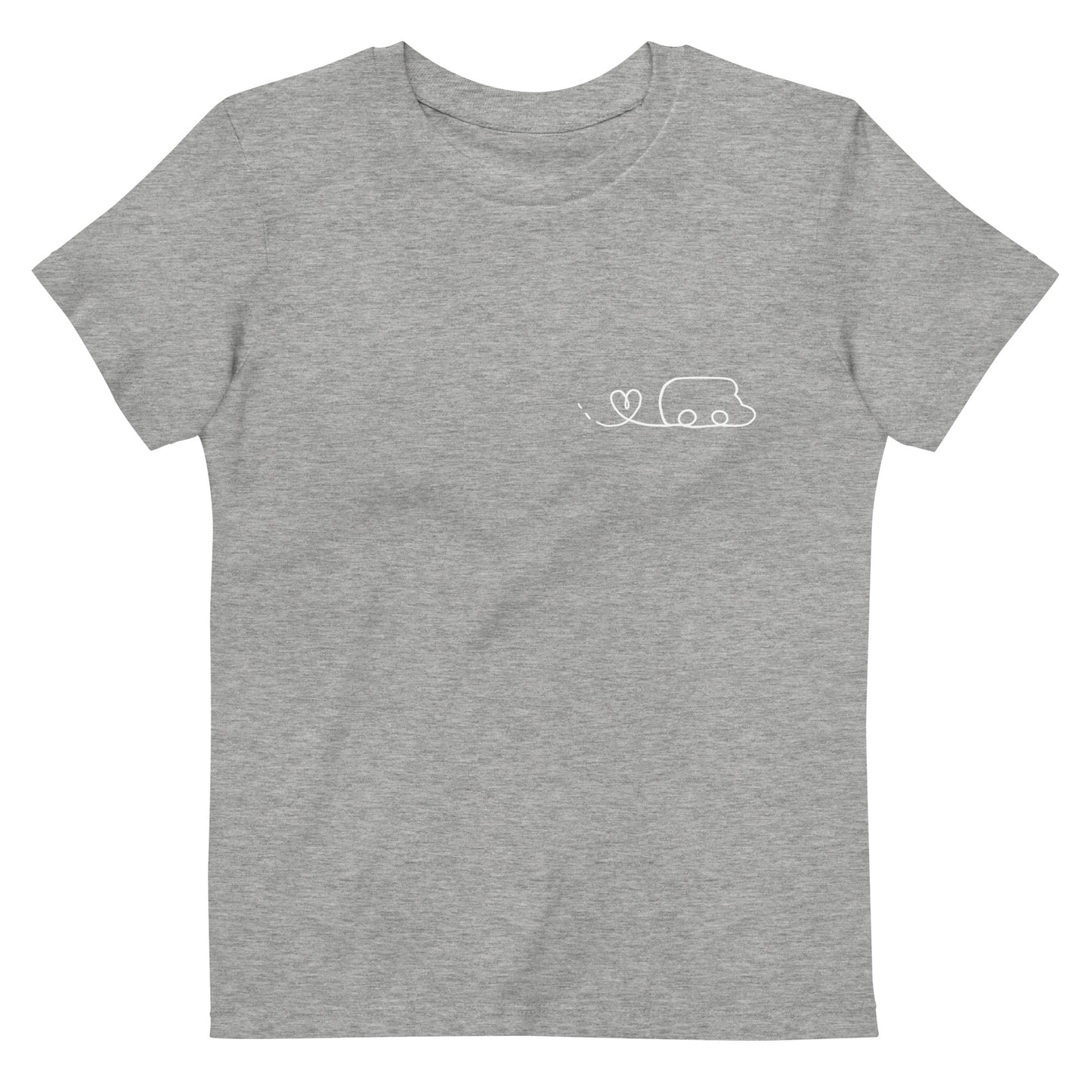T-shirt in cotone organico per bambini stampa bianca