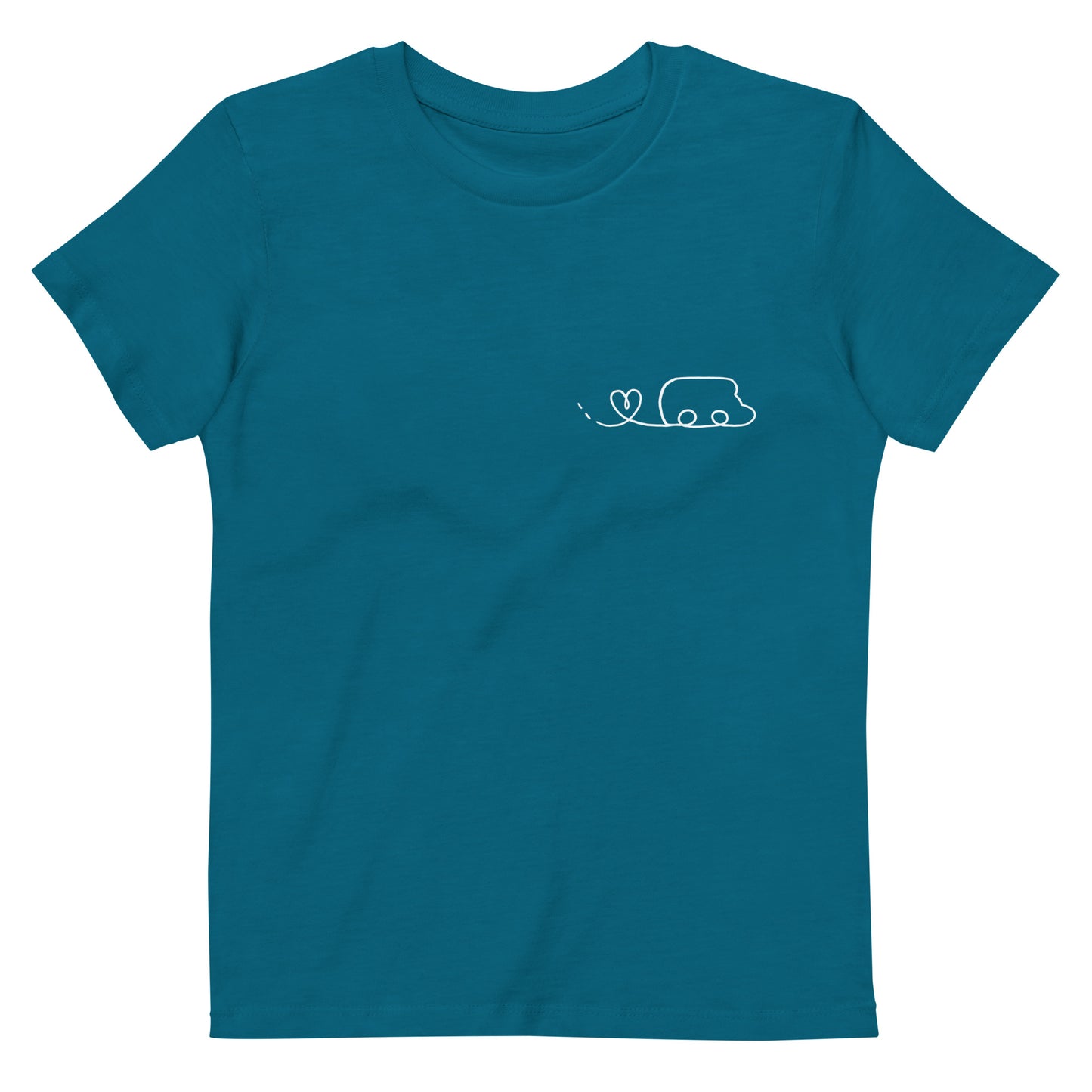 T-shirt in cotone organico per bambini stampa bianca