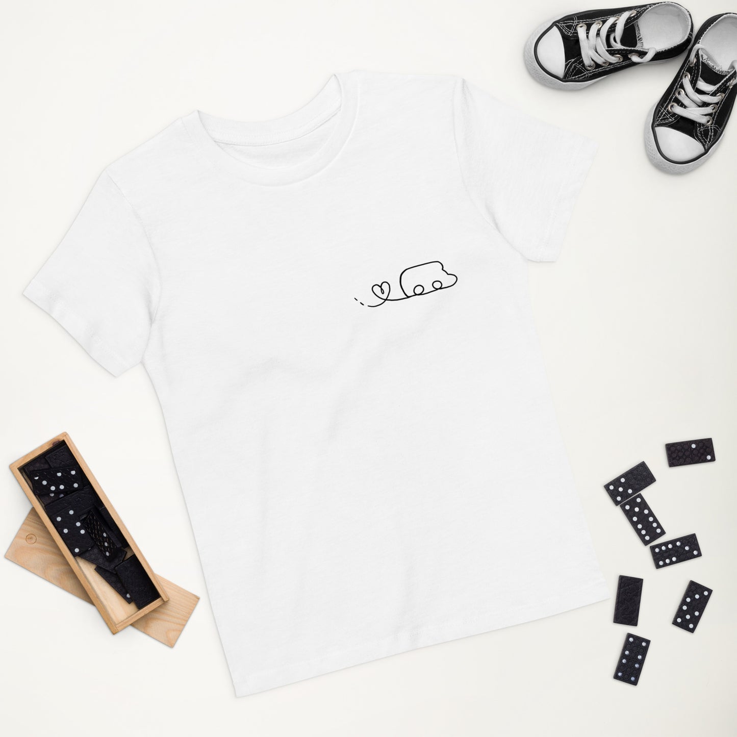T-shirt in cotone organico per bambini stampa nera