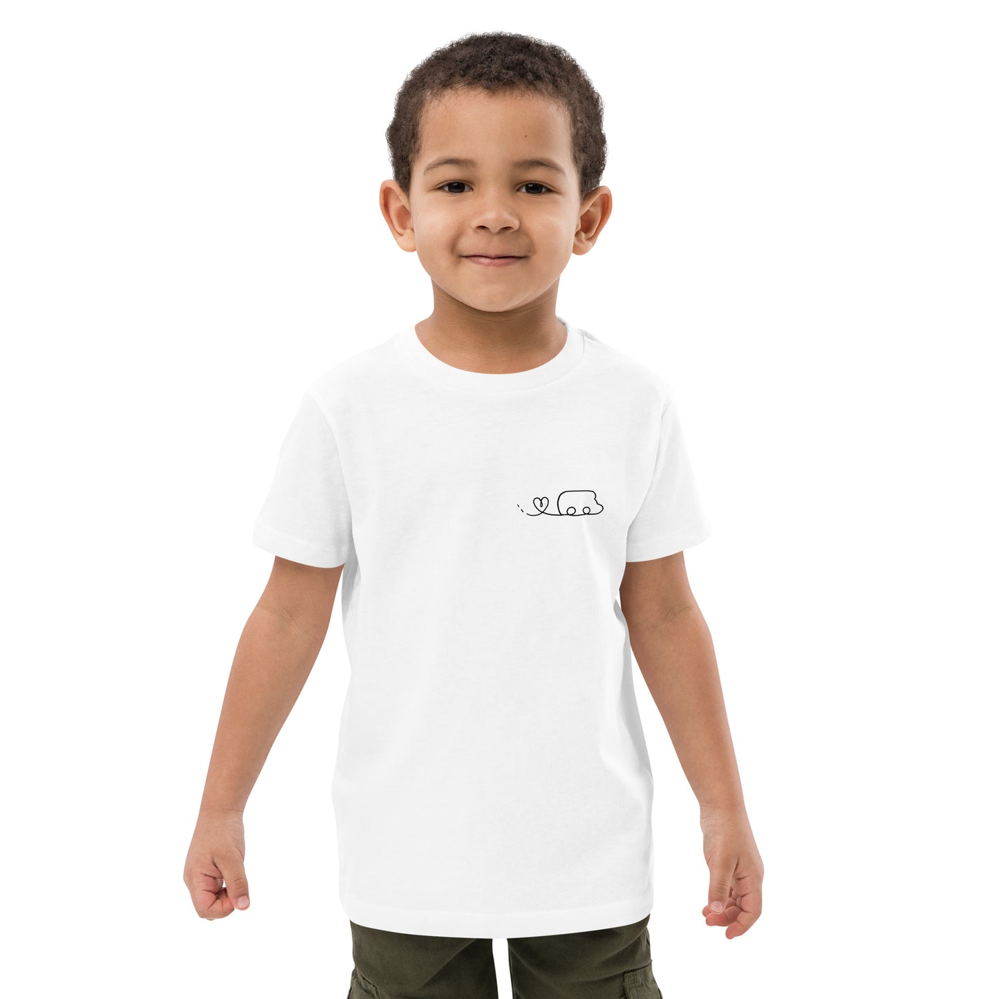T-shirt in cotone organico per bambini stampa nera