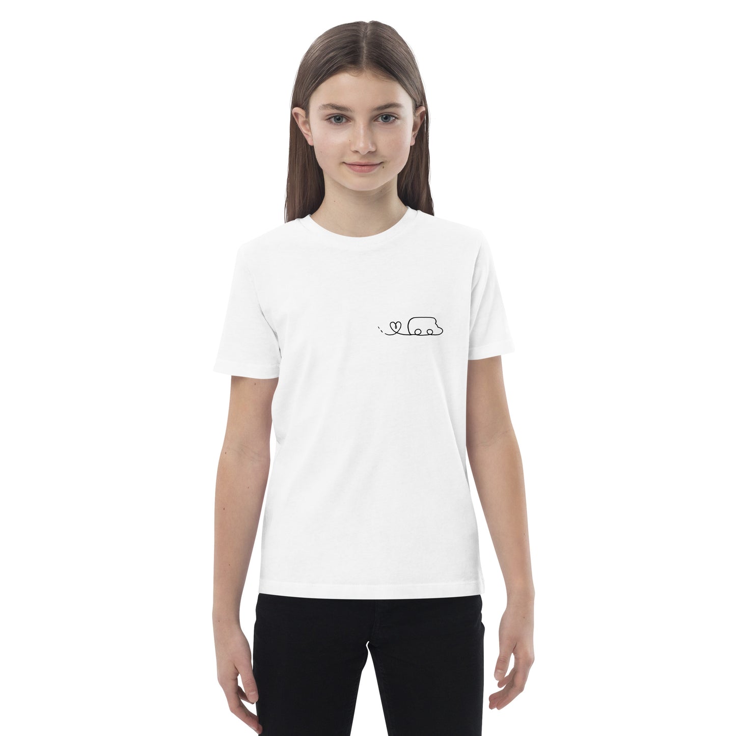 T-shirt in cotone organico per bambini stampa nera