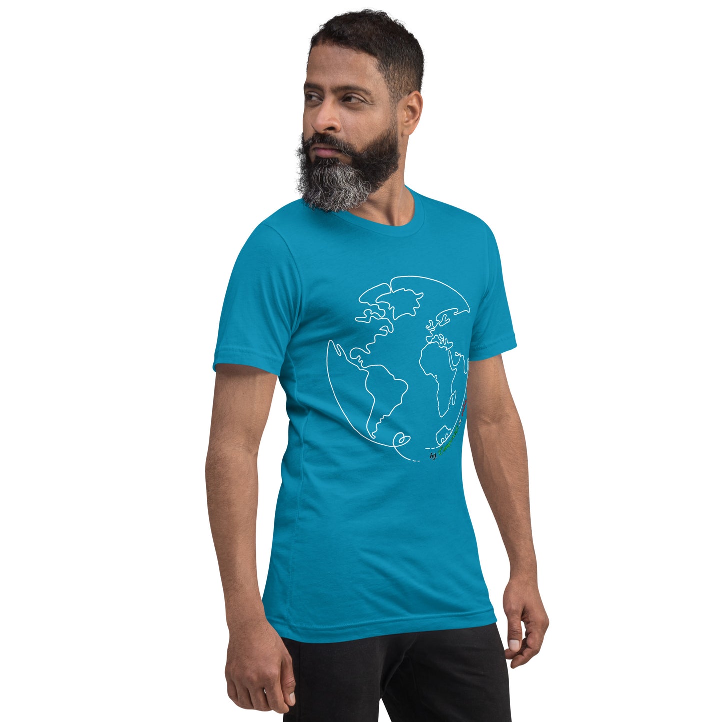 Maglietta t-shirt Il giro del mondo in camper stampa bianco
