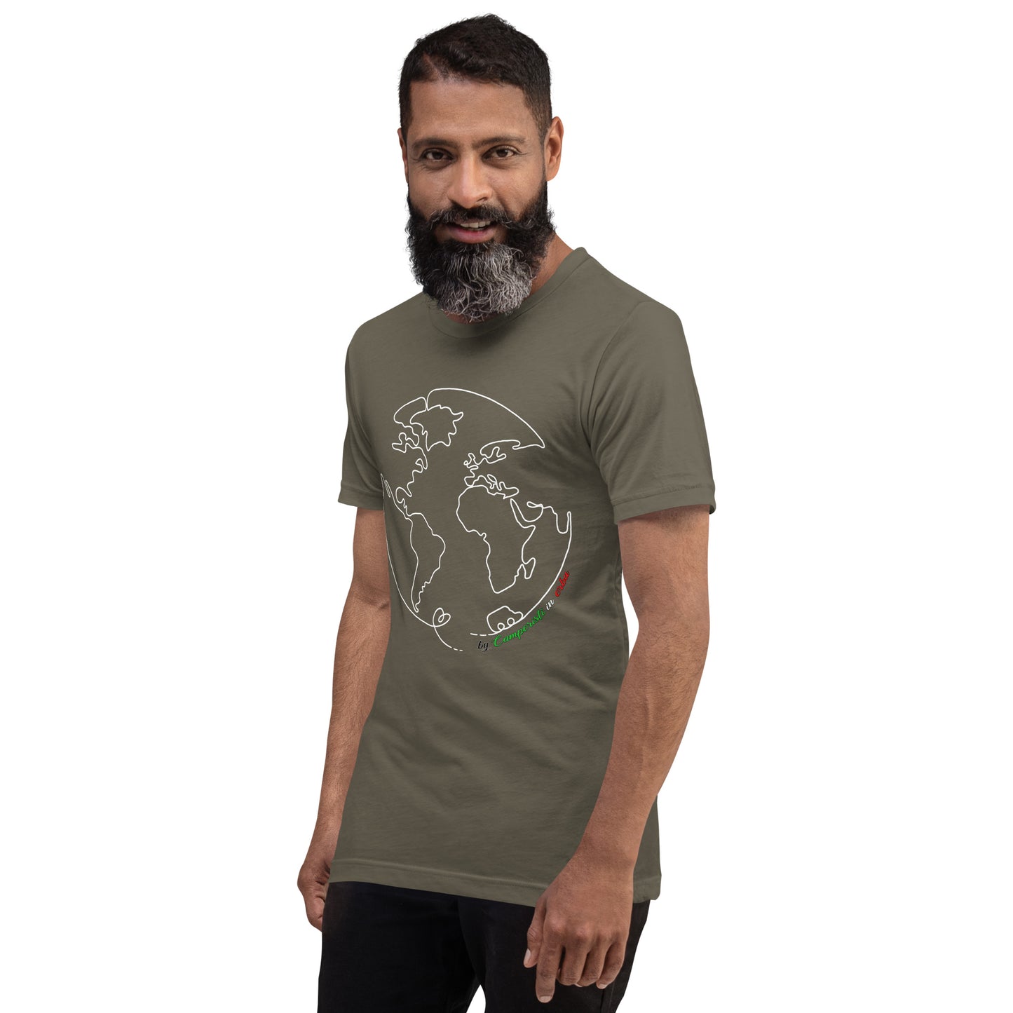 Maglietta t-shirt Il giro del mondo in camper stampa bianco
