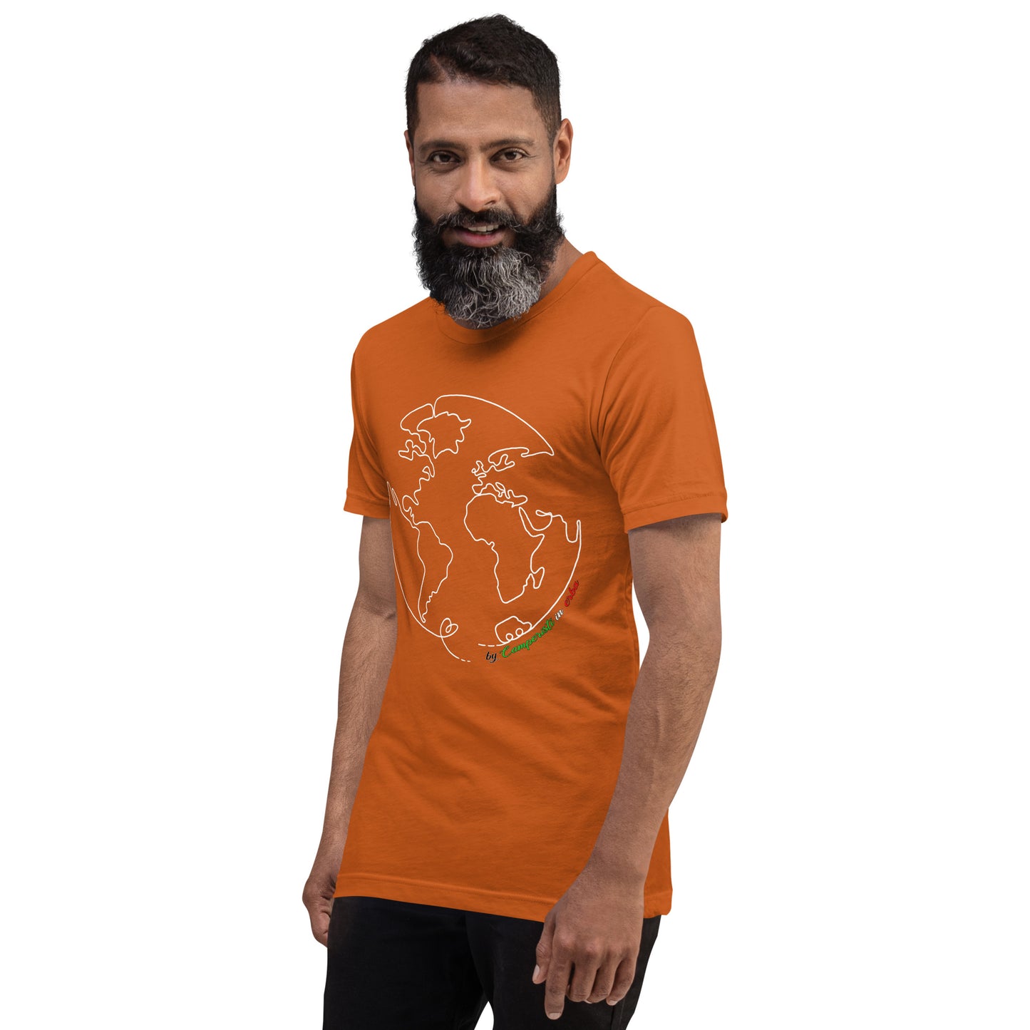 Maglietta t-shirt Il giro del mondo in camper stampa bianco