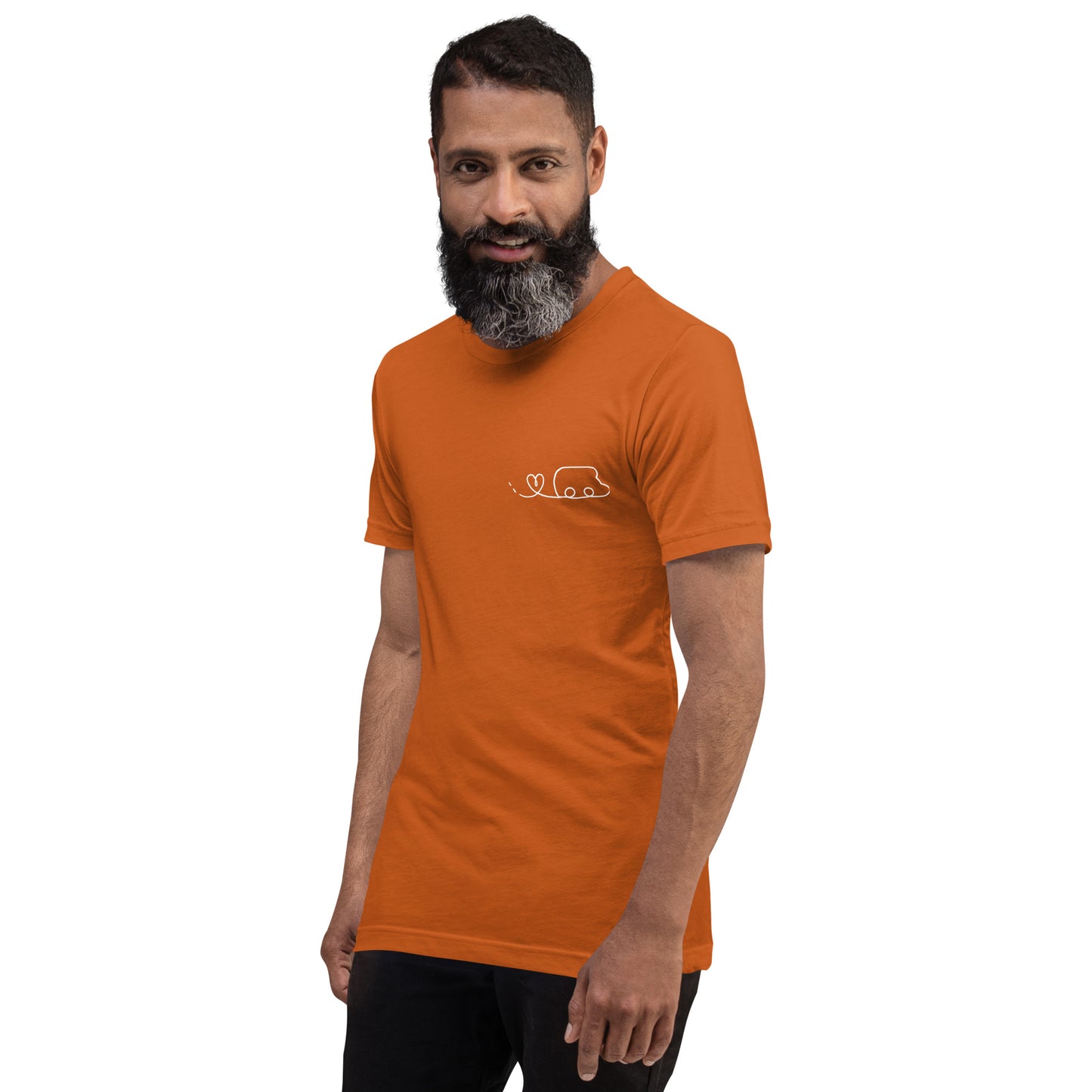 Maglietta t-shirt Il giro del mondo in camper disegno bianco