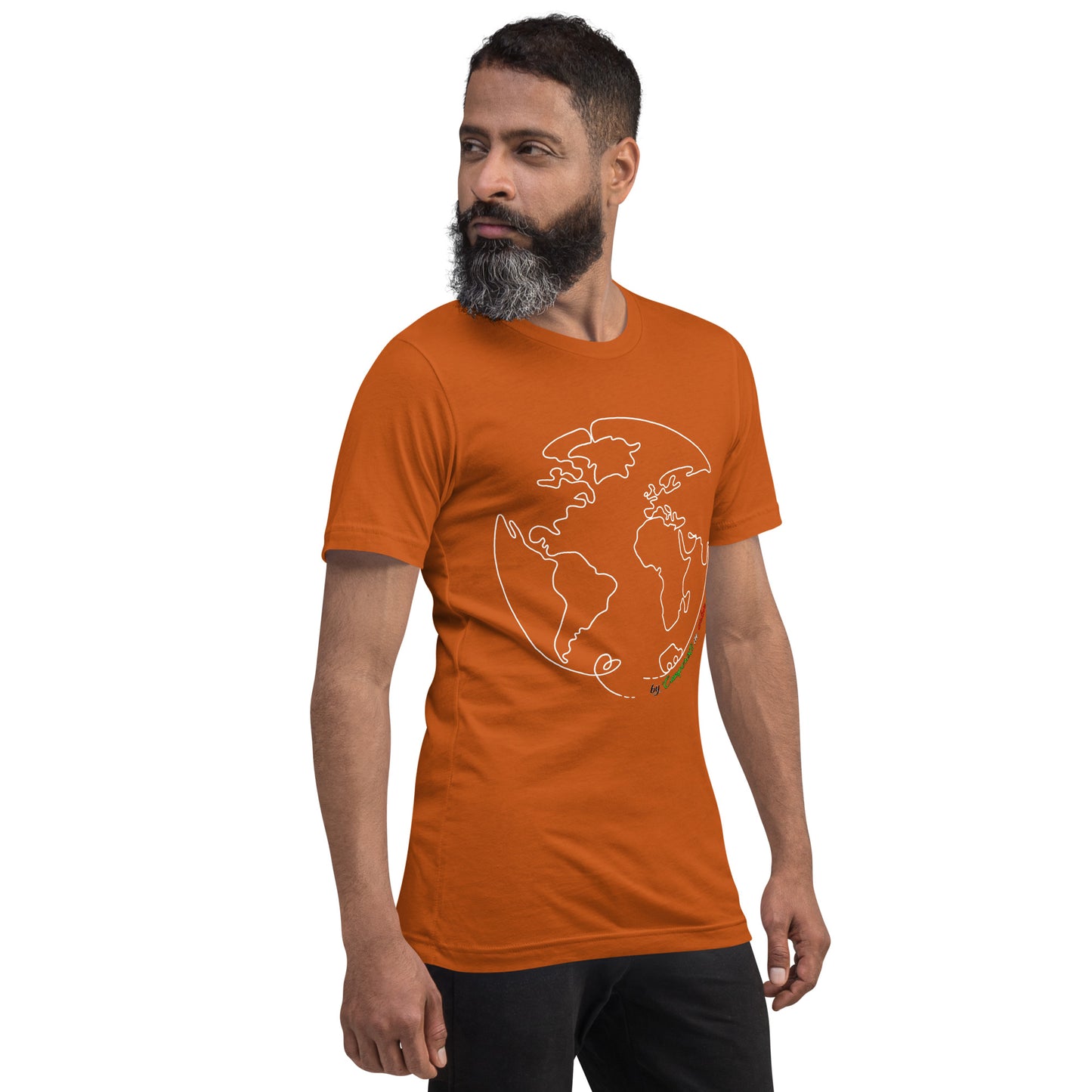 Maglietta t-shirt Il giro del mondo in camper stampa bianco