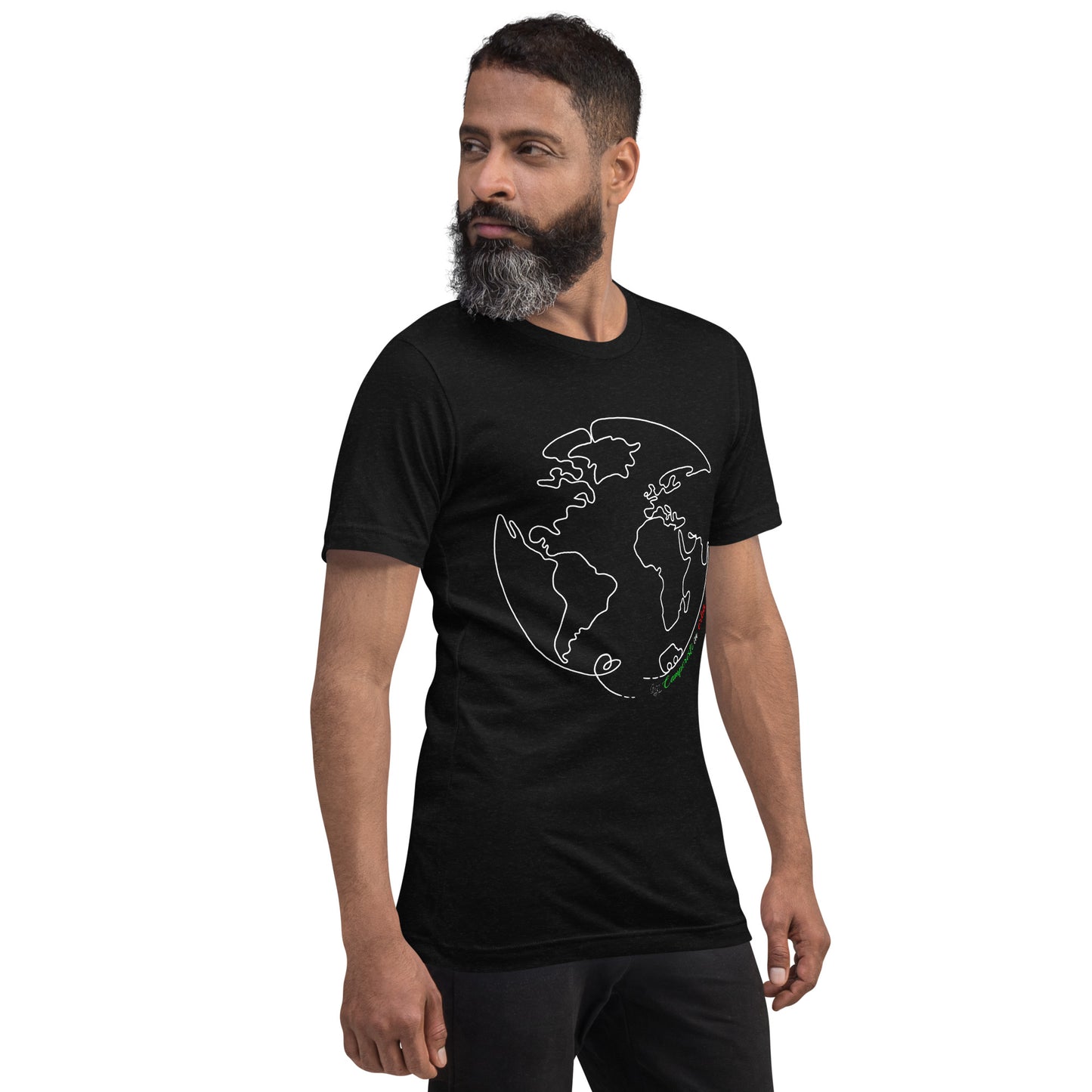 Maglietta t-shirt Il giro del mondo in camper stampa bianco