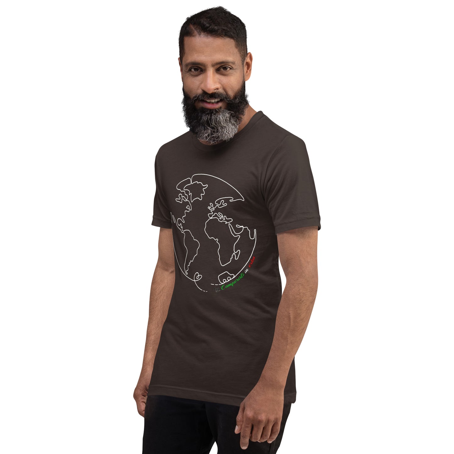 Maglietta t-shirt Il giro del mondo in camper stampa bianco