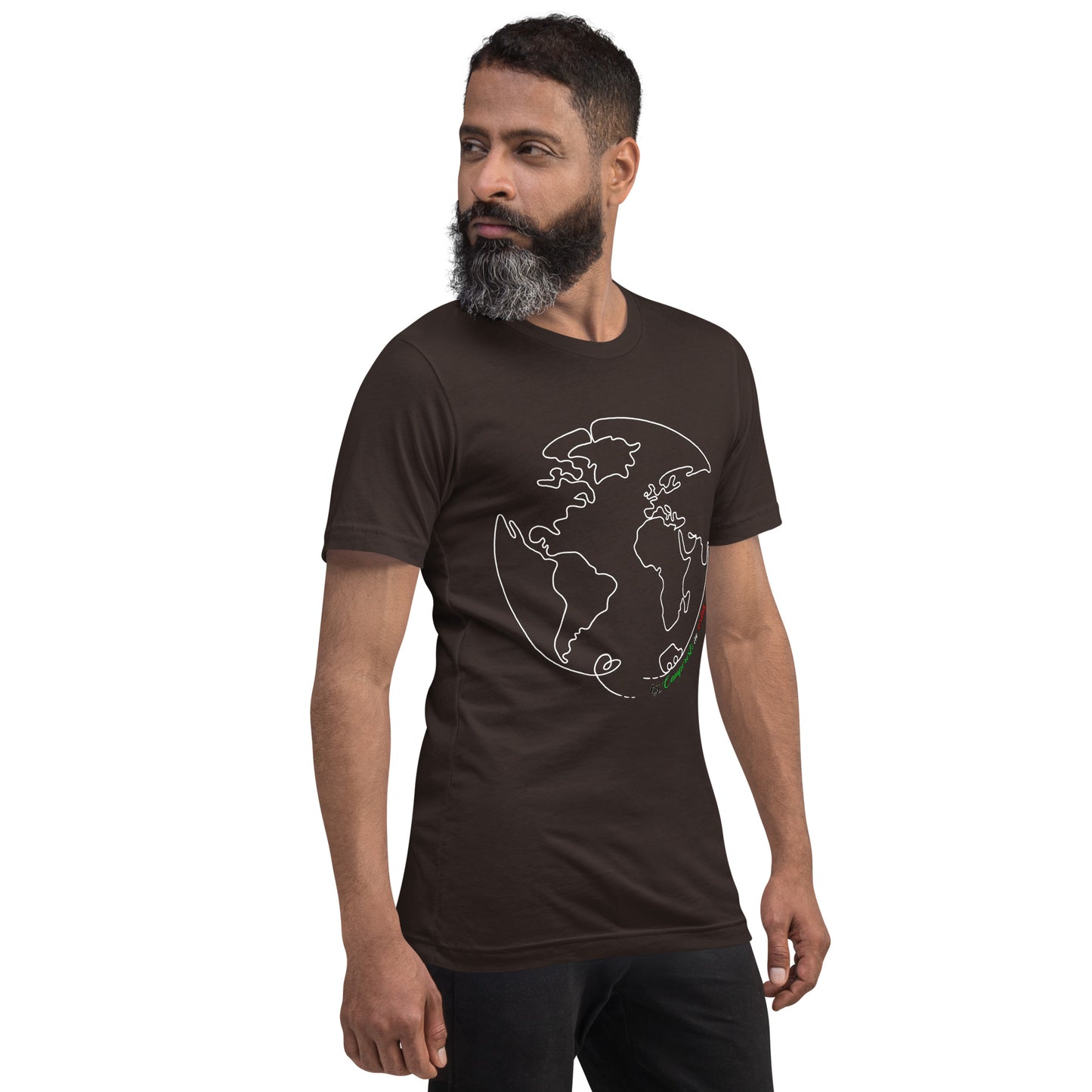 Maglietta t-shirt Il giro del mondo in camper stampa bianco
