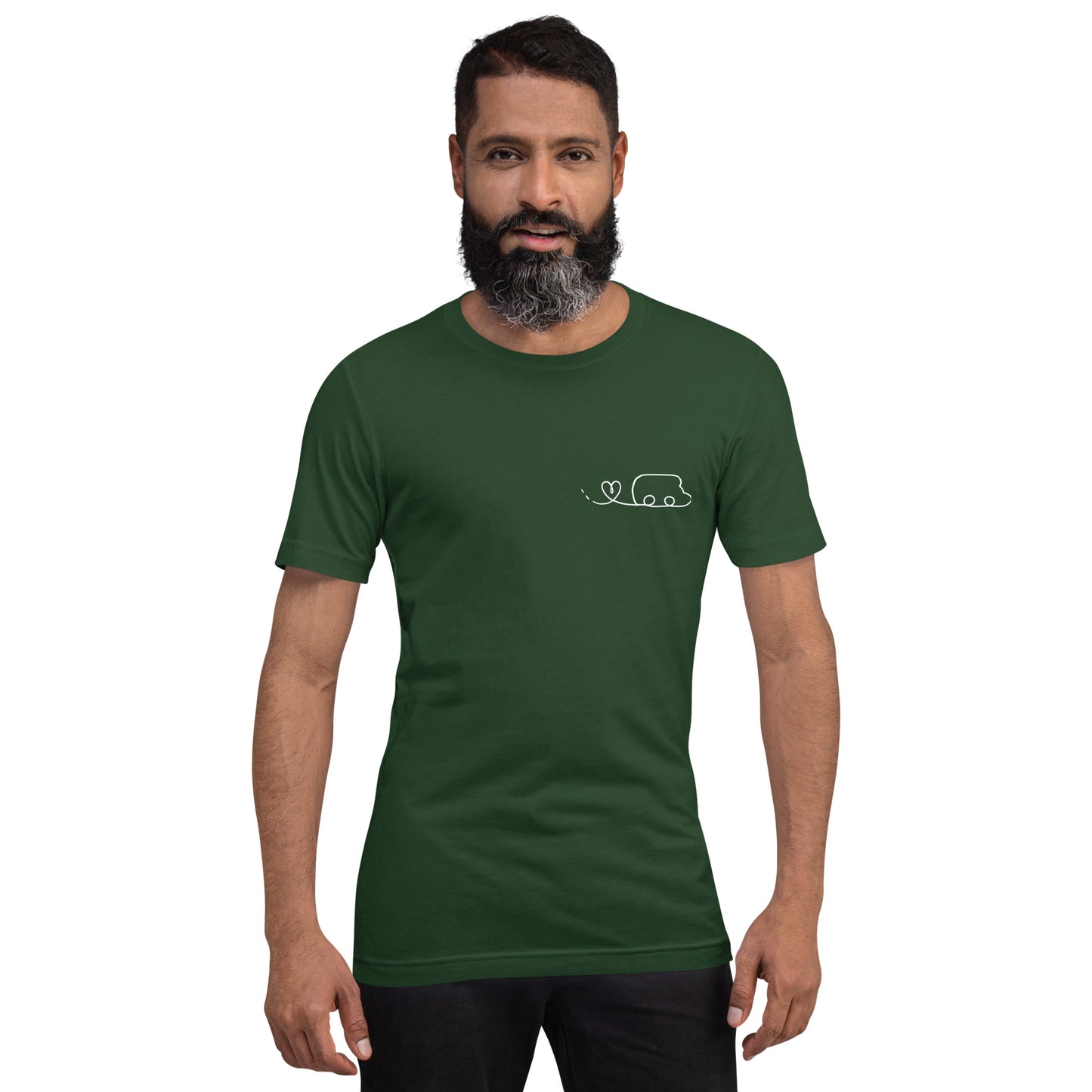 Maglietta t-shirt Il giro del mondo in camper disegno bianco