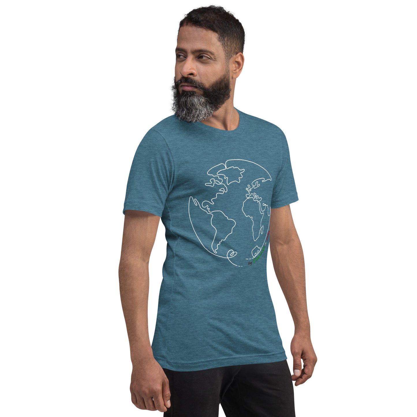 Maglietta t-shirt Il giro del mondo in camper stampa bianco