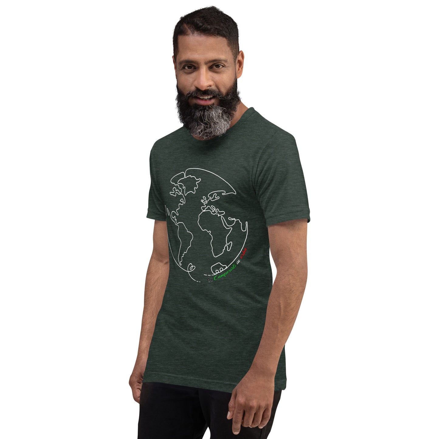 Maglietta t-shirt Il giro del mondo in camper stampa bianco