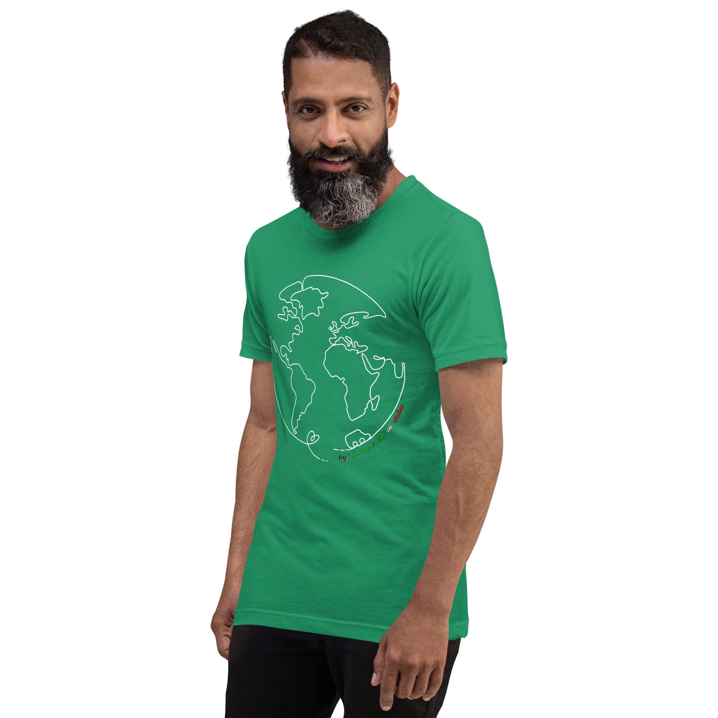 Maglietta t-shirt Il giro del mondo in camper stampa bianco