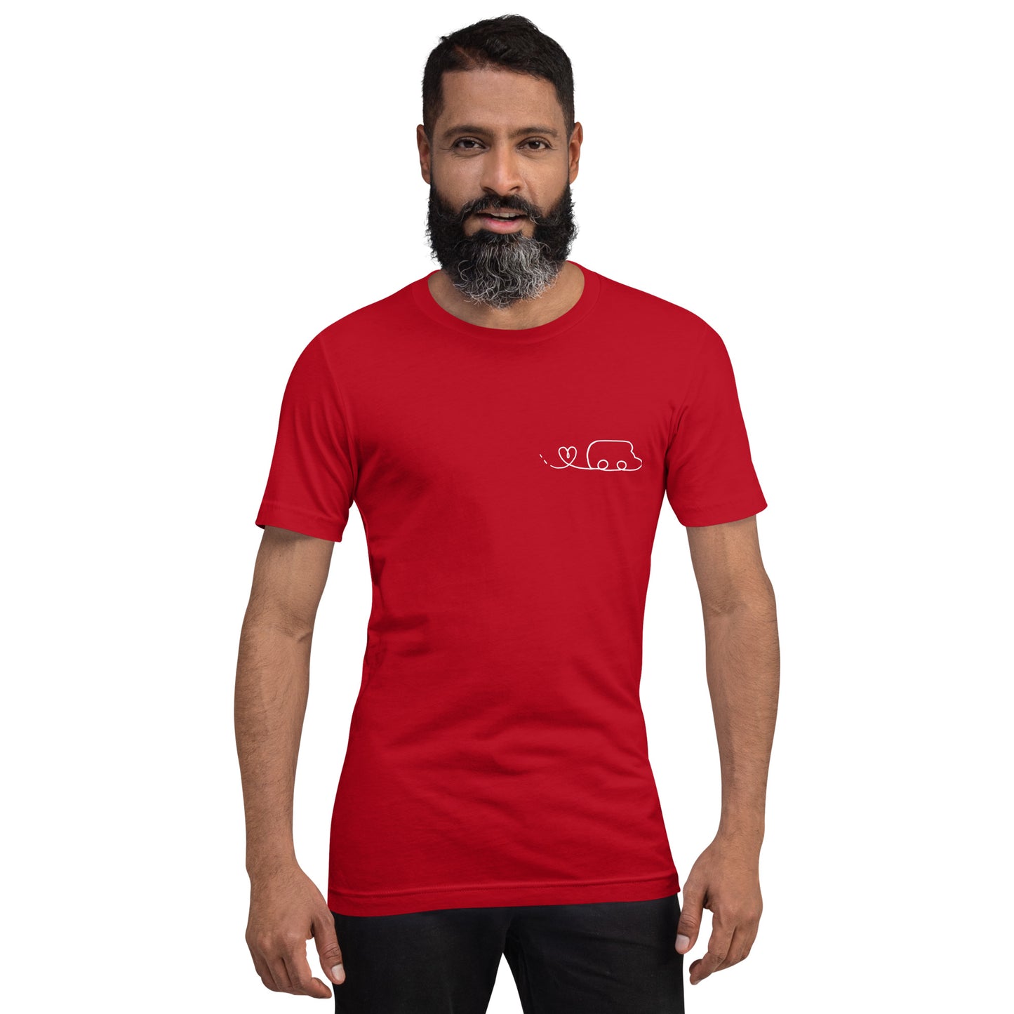 Maglietta t-shirt Il giro del mondo in camper disegno bianco