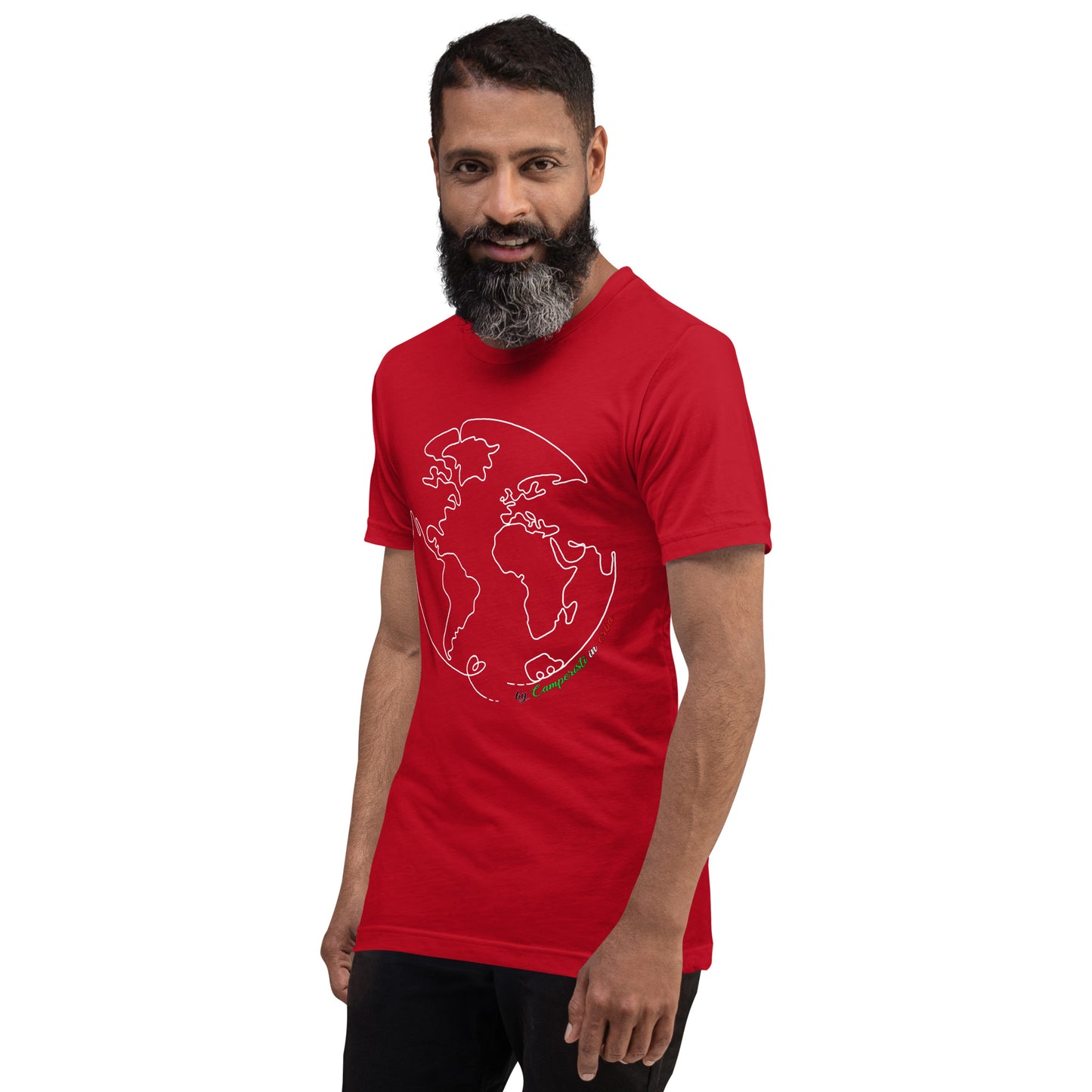 Maglietta t-shirt Il giro del mondo in camper stampa bianco