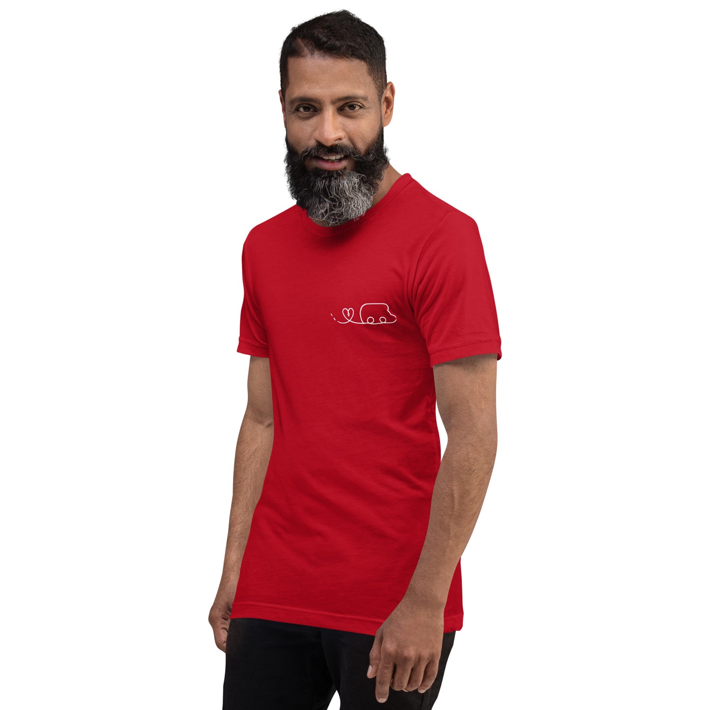 Maglietta t-shirt Il giro del mondo in camper disegno bianco