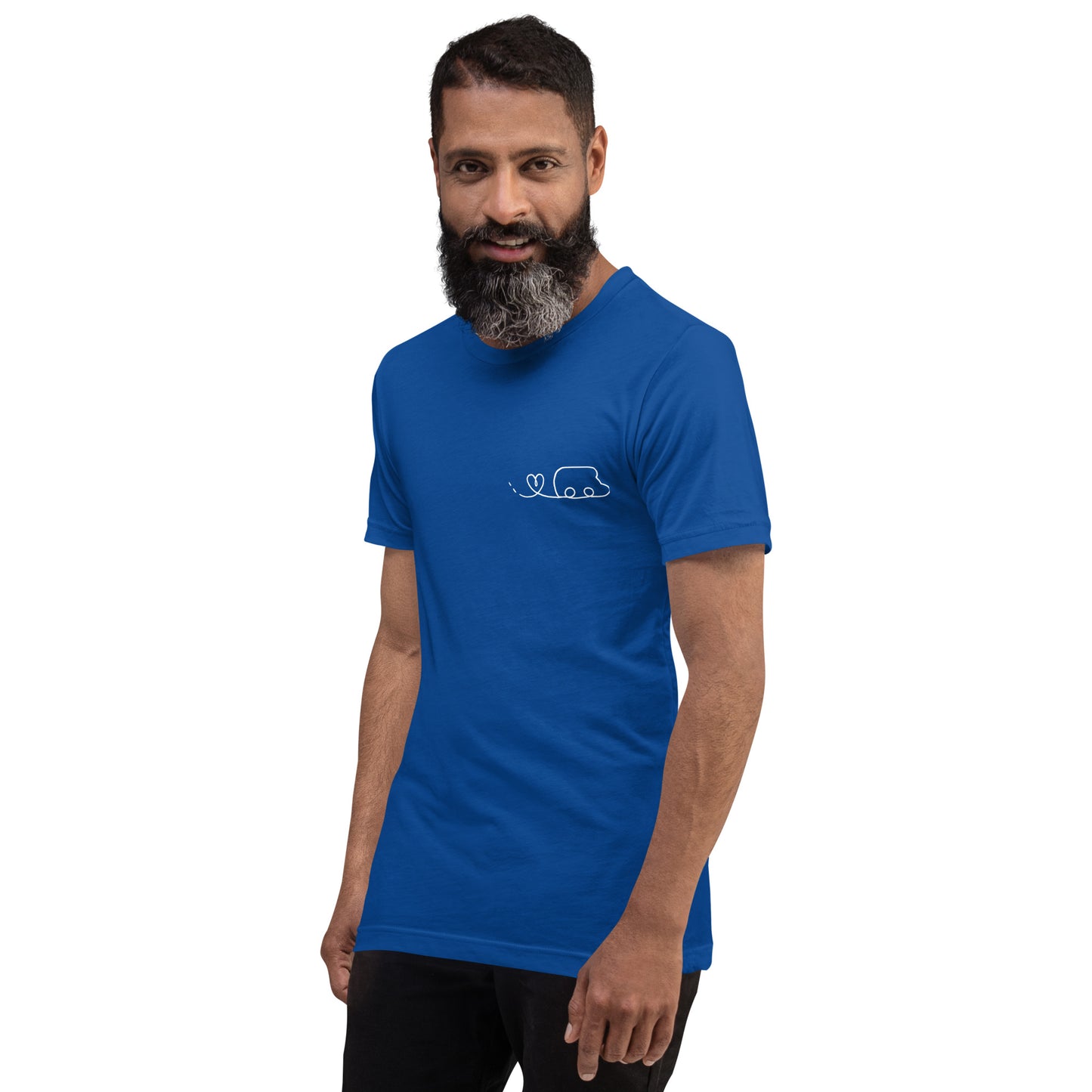 Maglietta t-shirt Il giro del mondo in camper disegno bianco