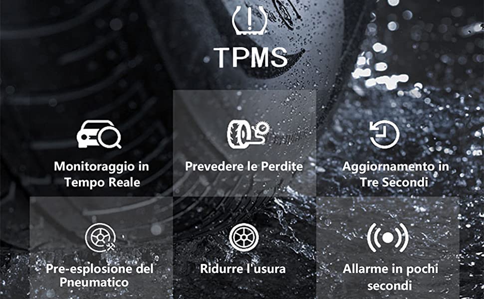 LEIDIMUS TPMS Solare Sistema di Monitoraggio della Pressione, con 4 Sensori Esterni LCD Visualizzazione in Tempo Reale E di Funzione di Allarme per Piccolo Camper Auto SUV MPV (0-8bar/0-116 Psi) 4 Marca: LEIDIMUS